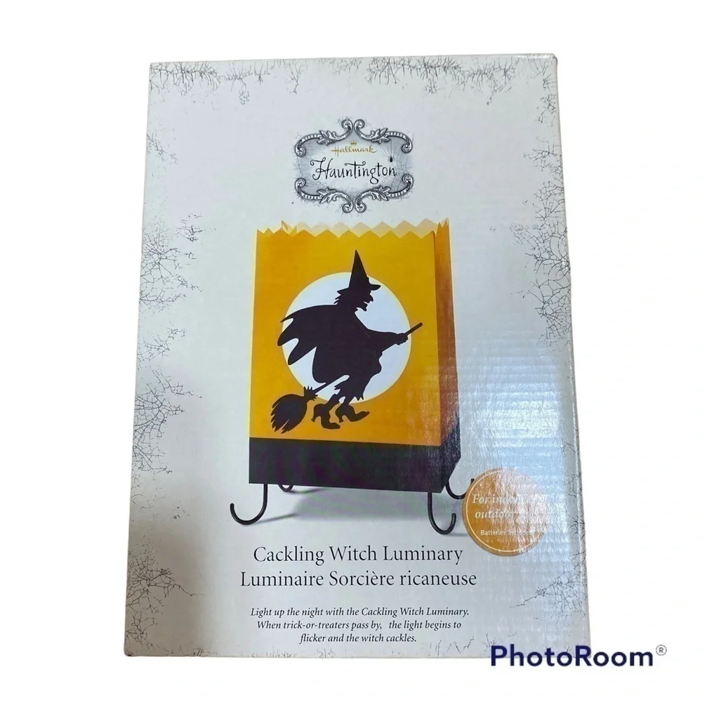Hallmark Hauntington Cackling Witch Luminary Halloween Light Up NEW Decoration